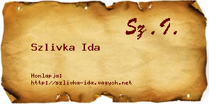 Szlivka Ida névjegykártya