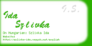 ida szlivka business card